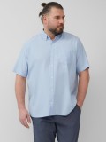 S.Oliver Big Sizes Camasa barbati big sizes, cu maneca scurta, buzunar la piept, Albastru, 2XL, 3XL, 4XL, 5XL