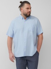 s.Oliver Big Sizes Camasa barbati big sizes, cu maneca scurta, buzunar la piept, Albastru, 2XL
