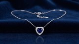 Cumpara ieftin Colier din Argint 925 Inima cu Cristal Albastru Safir si Halo de Zirconiu