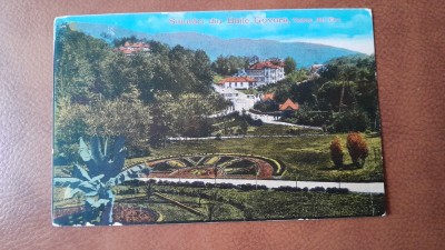 Carte postala, Baile Govora vedere din parc, 1918 foto