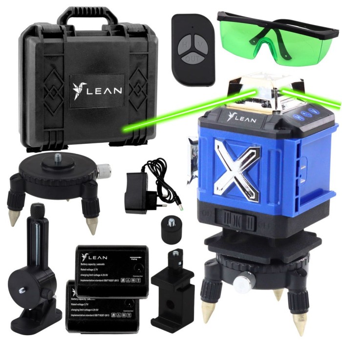 Nivela laser 4 D cu 16 linii, albastru, Lean 26585