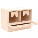 VidaXL Cuibar găini cu 2 compartimente, 63x40x45 cm, lemn masiv pin