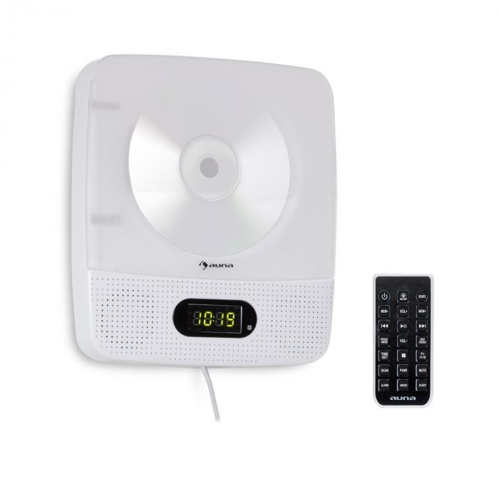 Auna Vertiplay, CD player, bluetooth, lumină de noapte, FM radio, ceas digital, AUX, alb Auna Vertiplay, CD player, bluetooth, lumină de noapte, FM radio, ceas digital, AUX, alb