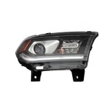 Far DODGE DURANGO, 2014-2015, partea Dreapta, Taiwan, cu &amp;quot;lumina timp de zi&amp;quot; tip LED; Tip=USA; HiR2+PY27/7W; manual; negru; halogen