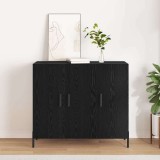 VidaXL Bufet Stejar Negru 90x34x80 cm Fabricat din Lemn Prelucrat