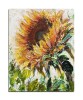 Tablou floarea soarelui impasto pictat manual, 50x40cm acril pe panza in relief efect 3D, Kenny Varniote