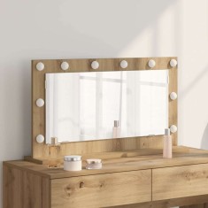 vidaXL Oglindă de toaletă cu oglindă Stejar Artizanal 80 x 45 x 18 cm 868324