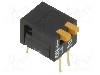 Intrerupator DIP, 2 pozitii, montare THT, 2 sectiuni, OMRON OCB - A6DR-2100