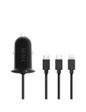 Adaptor 3 in 1 pentru bricheta auto + USB negru, Carguard