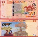 Bancnota Bolivia 20 Bolivianos 2018 UNC, Necirculata