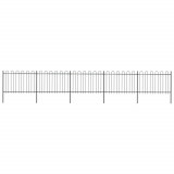 VidaXL Gard de grădină cu v&acirc;rf curbat, negru, 8,5 x 1,2 m, oțel