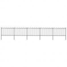 vidaXL Gard de grădină cu vârf curbat, negru, 8,5 x 1,2 m, oțel
