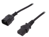 Cablu Alimentare IEC C13 la C14 1,2m Negru 10A 250V