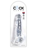 Dildo 8&quot; cu bile Clear