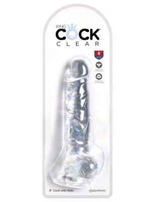 Dildo 8&amp;quot; cu bile Clear foto