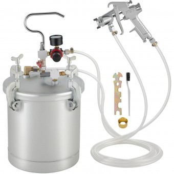 Pistol de vopsit cu rezervor sub presiune, Capacitate 10 l, 4 Bar, duza 3 mm, 170-250 l/min, Manometru foto
