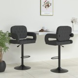 vidaXL Scaune de bar, 2 buc., gri &icirc;nchis, material textil