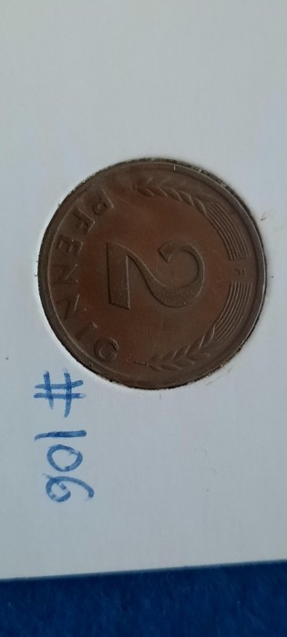 GERMANIA 2 PFENNIG 1962 F AUNC