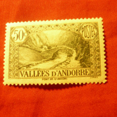 Timbru Andorra - 1941 - Peisaje - Vallees d'Andorre , val.50Cverde