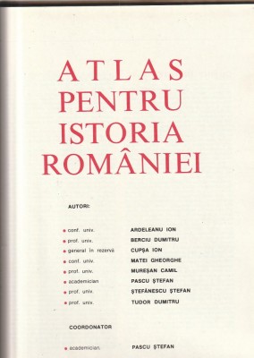 PASCU STEFAN - ATLAS PENTRU ISTORIA ROMANIEI ( 1983 ) foto
