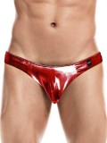 Slip Barbatesc CUT4MEN Cheeky Skai Rosu Metalizat Marimea L