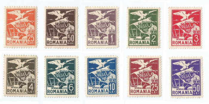 |Romania, LP II.1, Vultur cu steag, cu filigran, MLH/MNH