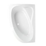 Cada baie asimetrica, pe colt, varianta montaj pe stanga, West Artemide, masca si suport incluse, acril, 150 x 100 cm