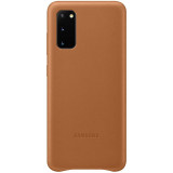 Husa de protectie Samsung pentru Galaxy S20, Piele naturala, Maro