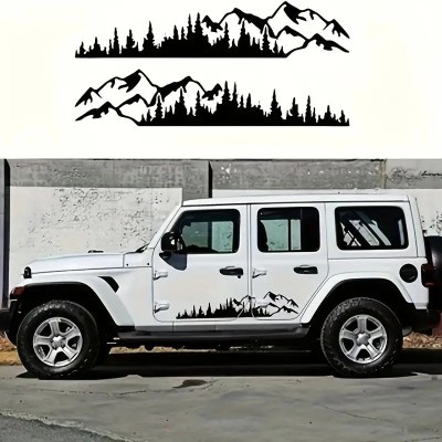 Set 2 stickere autoadezive pentru vehicule Off Road, model &amp;quot;Forest &amp;amp; foto