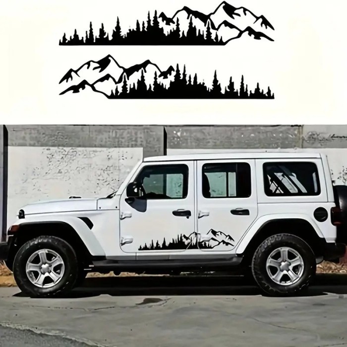 Set 2 stickere autoadezive pentru vehicule Off Road, model &quot;Forest &amp;