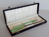Etui cu toc cu penita + cutit de desfacut plicuri, vintage autentic anii 20