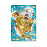 Puzzle cu rama - America de Nord (53 piese)