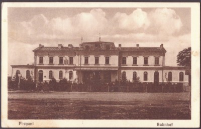 3309 - FOCSANI, Vrancea, Railway Station, Romania - old postcard, CENSOR - 1918 foto