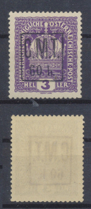 ROMANIA 1919 ocupatia Pocutia timbru rar sursarj CMT 60 heller pe Austria 3h MNH