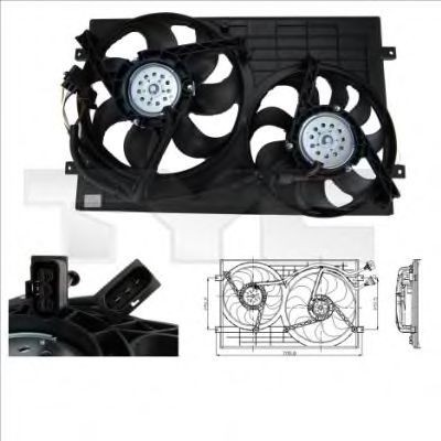 Ventilator, radiator VW POLO (9N) (2001 - 2012) TYC 832-0001 foto