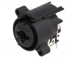 Conector Jack 6,3mm XLR soclu mamă unghi 90&deg; THT 3A, Neutrik
