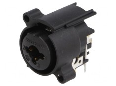 Conector Jack 6,3mm XLR soclu mamă unghi 90&deg; THT 3A