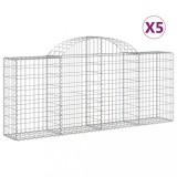 Cumpara ieftin Cosuri gabion arcuite 5 buc, 200x30x80/100cm, fier galvanizat