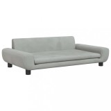Pat de caini, gri deschis, 100x54x33 cm, catifea