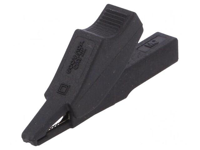Bornă crocodil 10A 60VDC neagră 58,5mm