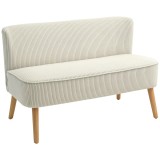 HOMCOM Canapea cu două locuri, umplutură moale, husă ușor de &icirc;ntreținut, p&acirc;nă la 150 kg, 117 x 56,5 x 77 cm, Alb crem | Aosom Romania