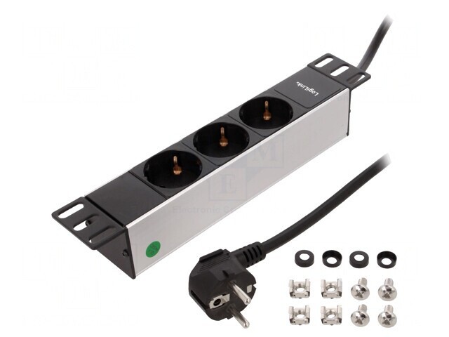 Prelungitor 3 prize negru 230V 16A