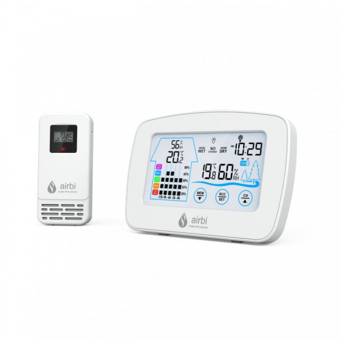 Set Termometru si higrometru digital cu transmitator wireless extern Airbi