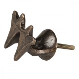 Maner mobila din fier maro cu patina aramie 4x4 cm