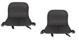 Set 2 Protectii Spatar Scaun Auto Piele Ecologica Neagra cu Buzunare, 61.5x47.5cm