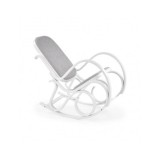 Scaun balansoar HM Max Bis Plus, textil, cadru lemn curbat, 90 kg, alb