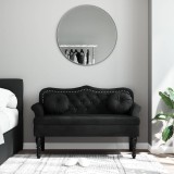 Cumpara ieftin Banchetă cu perne, negru, 120,5x65x75 cm, catifea