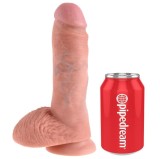 King Cock-Dildo 20.3 cm Flesh cu Testicule-Ventuza