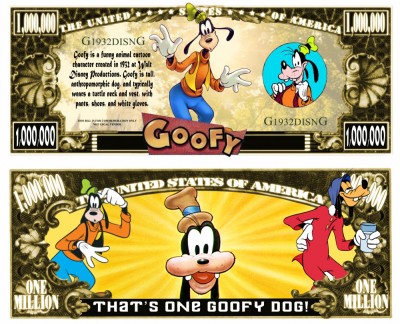 !!! SUA = FANTASY NOTE (TJ6) = DESENE ANIMATE : GOOFY - 2017 - UNC foto