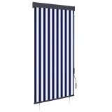 vidaXL Jaluzea tip rulou de exterior, albastru și alb, 100 x 250 cm 145955